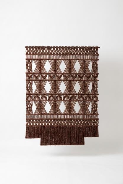 Brown Metallic Macramé Wall Hanging, 180 × 250 cm